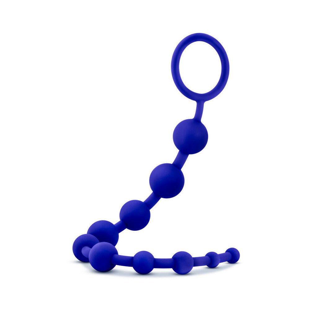 Luxe Silicone 10 Beads for Anal Play Indigo - Image 2