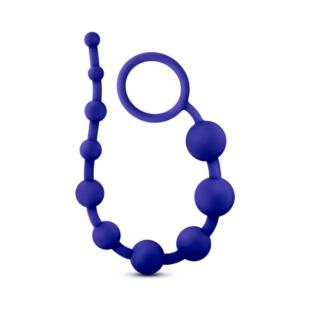 Luxe Silicone 10 Beads for Anal Play Indigo - Image 3