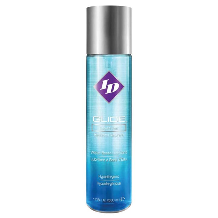 ID Lubricants Glide water-based clear liquid lubricant 17oz bottle with silver cap