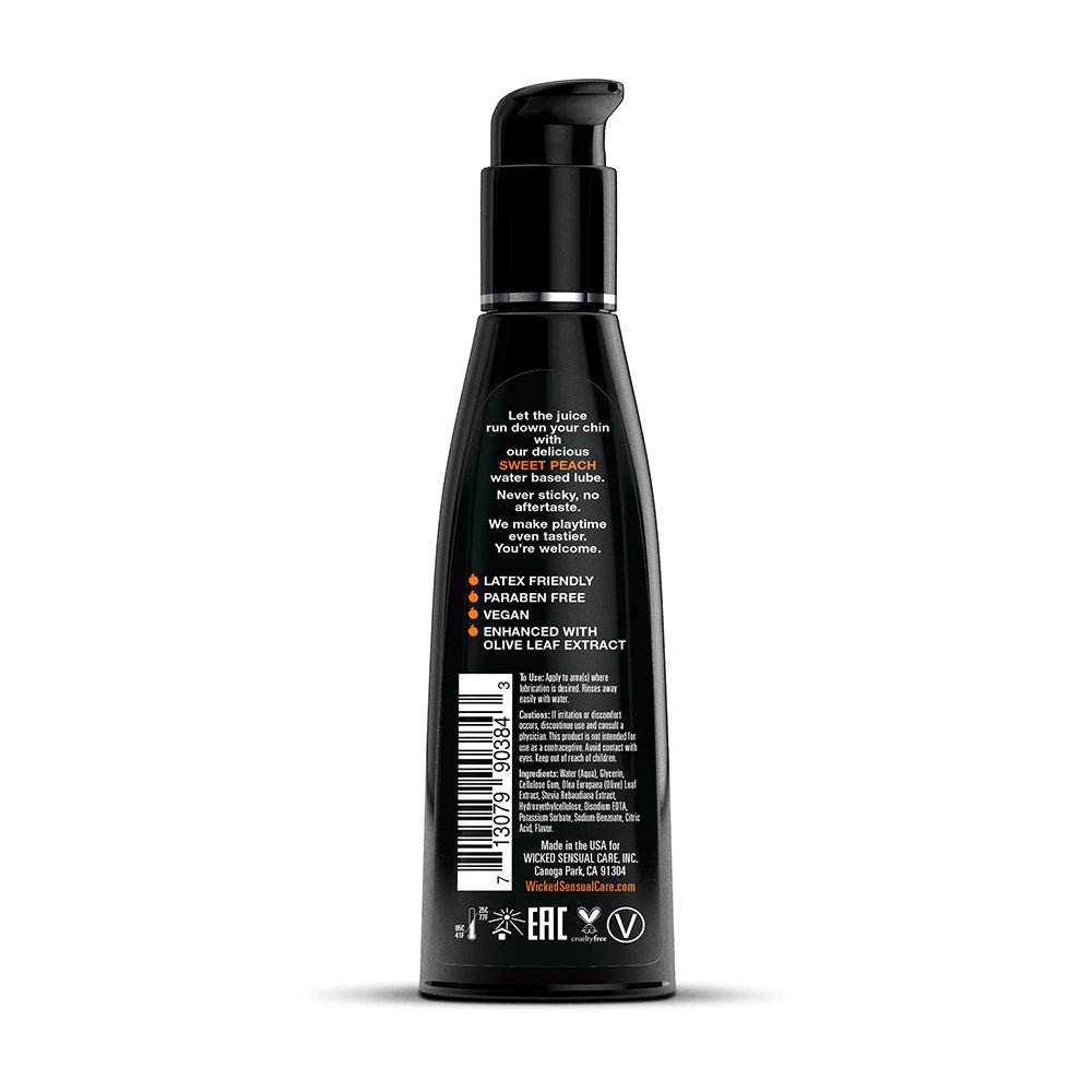Wicked Aqua Sweet Peach Water-Based Lubricant 4 oz. - Image 2