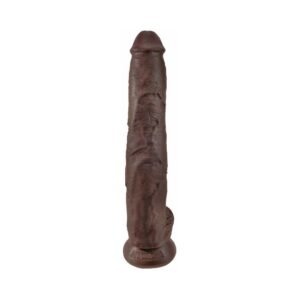 Alternative view of King Cock 14 in. Cock With Balls Realistic Suction Cup Dildo Brown