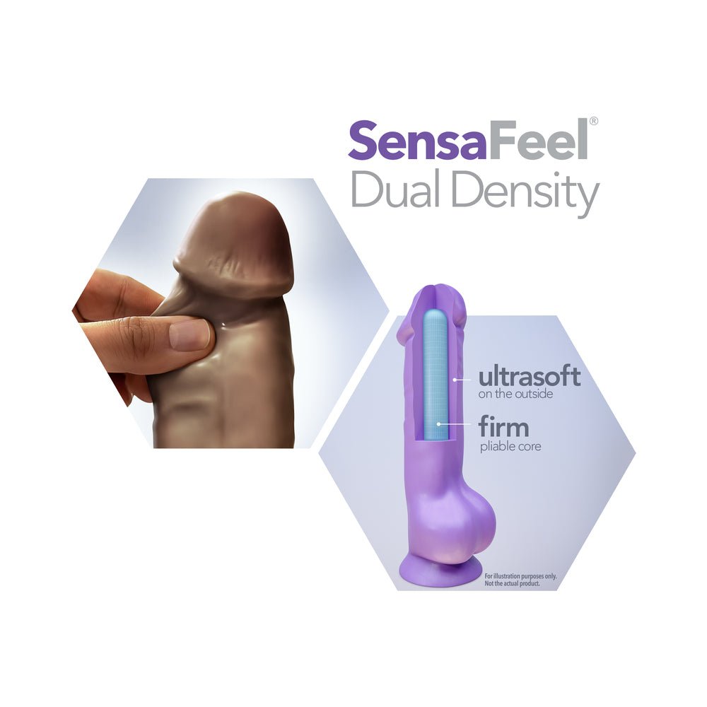 Au Naturel Big Billy 9 in. Posable Dual Density Dildo with Balls Brown - Image 5