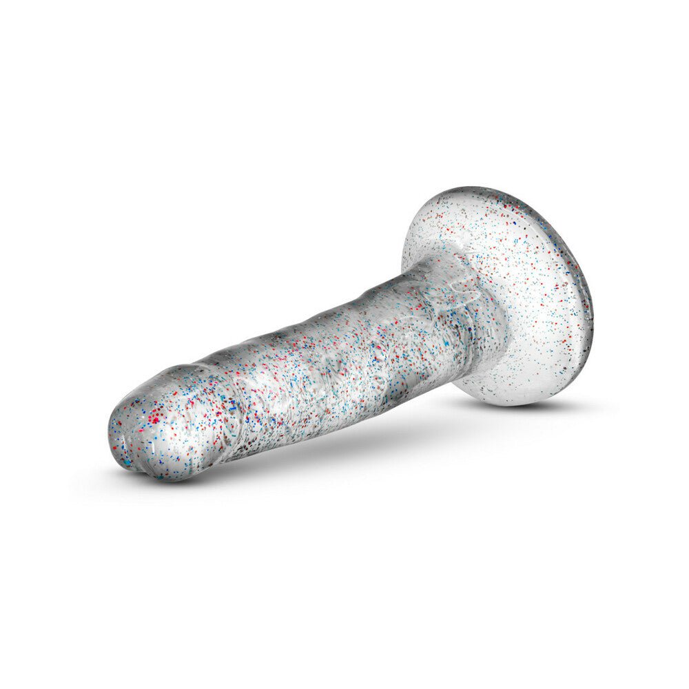 Naturally Yours 5.5 in. Glitter Dong Realistic Dildo Sparkling Clear - Image 4