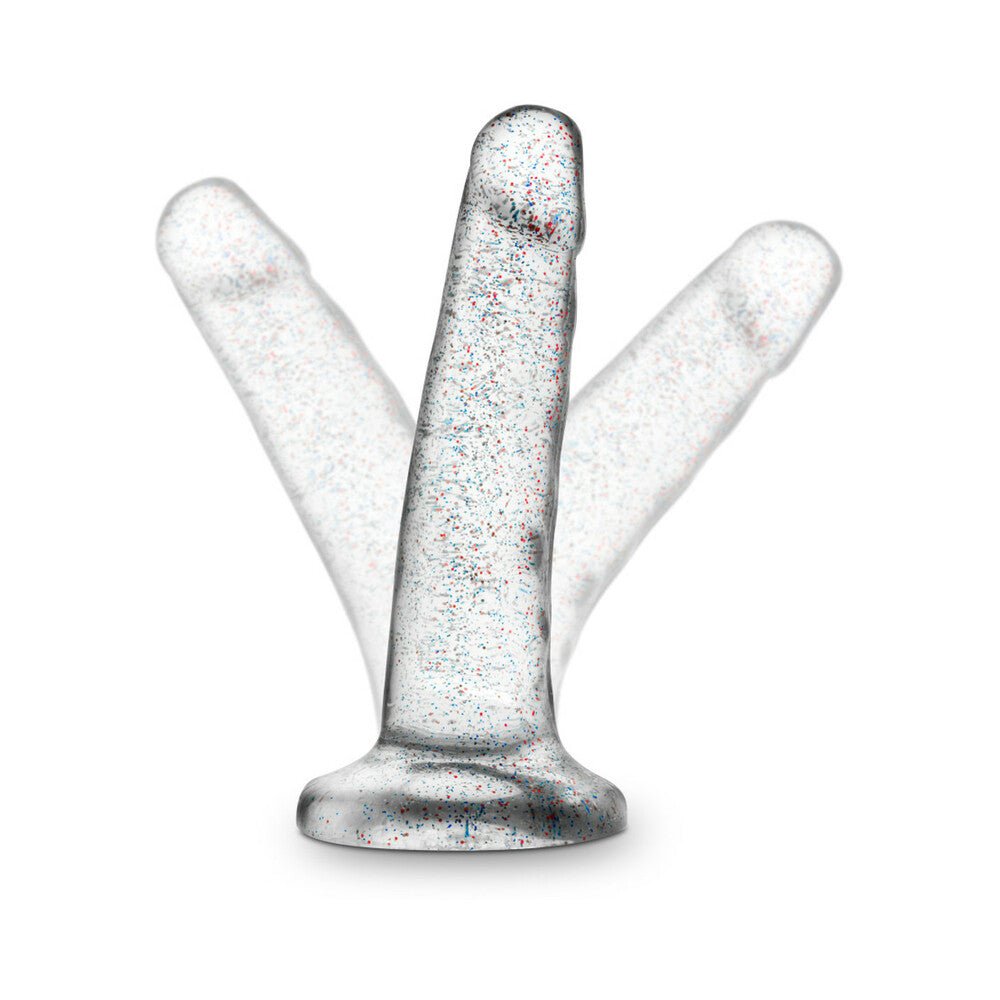 Naturally Yours 5.5 in. Glitter Dong Realistic Dildo Sparkling Clear - Image 7