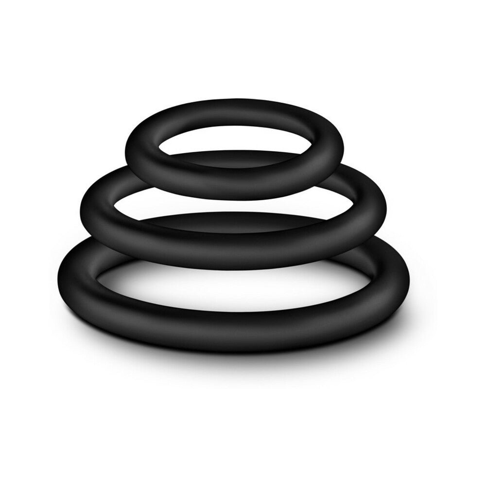 Performance VS4 Pure Premium Silicone Cockrings 3-Pack Set Black - Image 2