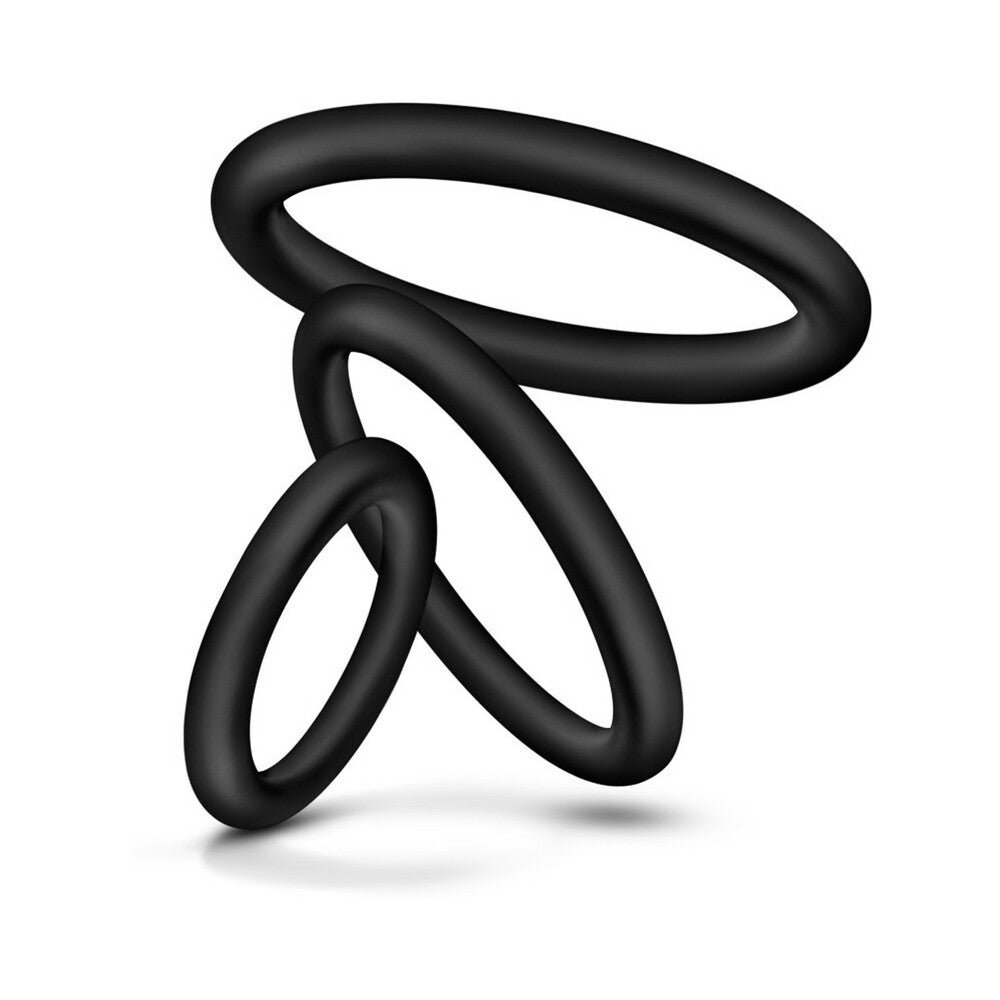 Performance VS4 Pure Premium Silicone Cockrings 3-Pack Set Black - Image 3