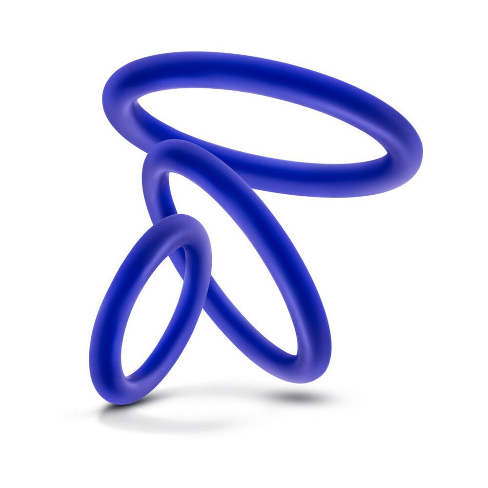 Performance VS4 Pure Premium Silicone Cockrings 3-Pack Set Indigo - Image 4