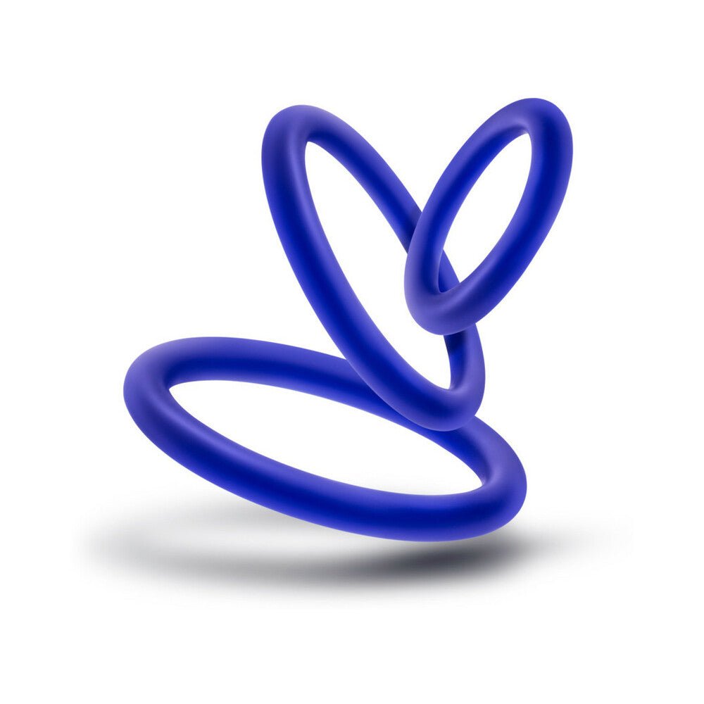 Performance VS4 Pure Premium Silicone Cockrings 3-Pack Set Indigo - Image 5