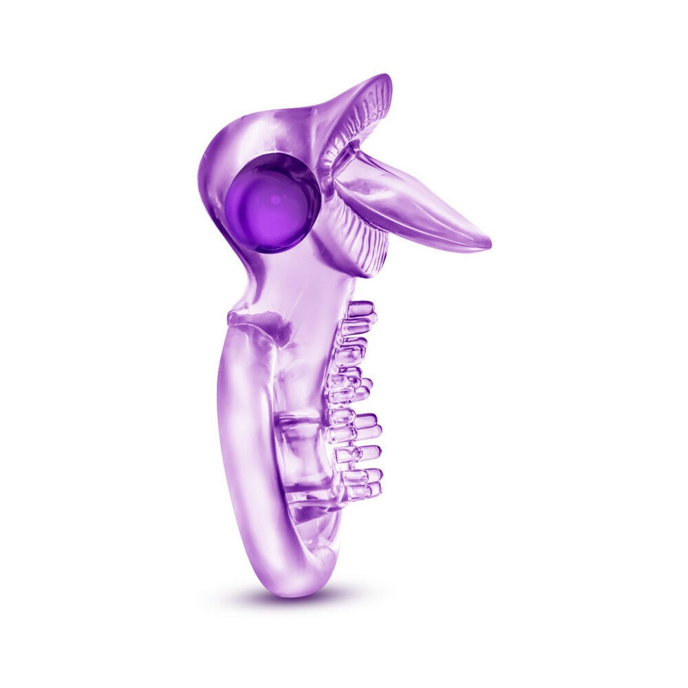 Play with Me Lick It Vibrating Double Strap Cockring Purple - Image 3