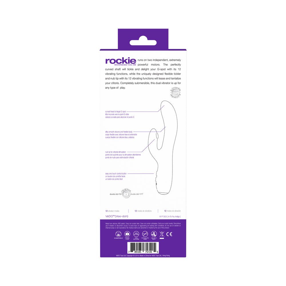 VeDO Rockie Rechargeable Dual Vibe - Into You Indigo - Image 8