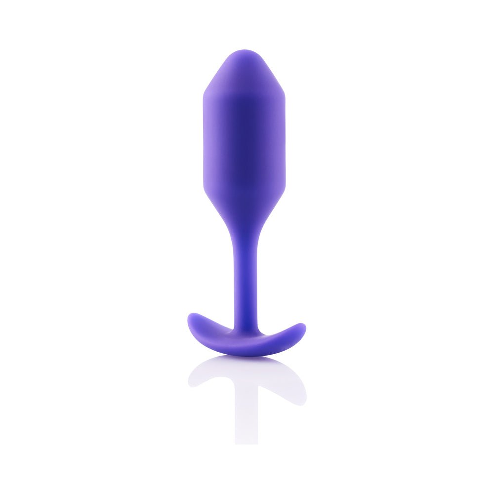 b-Vibe Snug Plug 2 Weighted Silicone Anal Plug Purple - Image 4