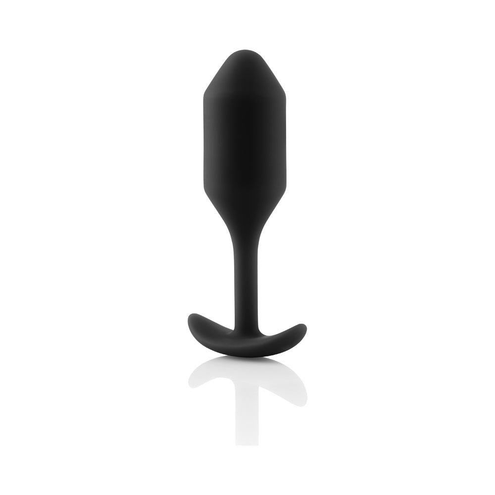 b-Vibe Snug Plug 2 Weighted Silicone Anal Plug Black - Image 4