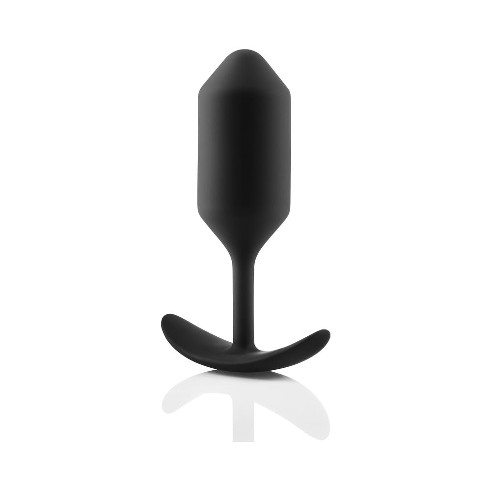 b-Vibe Snug Plug 3 Weighted Silicone Anal Plug Black - Image 4