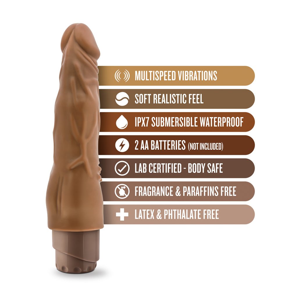 Dr. Skin Cock Vibe 4 Realistic 8 in. Vibrating Dildo Tan - Image 8