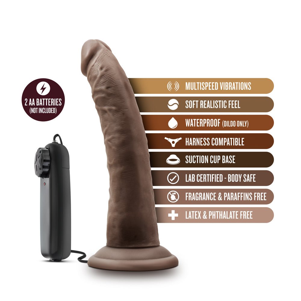 Dr. Skin Dr. Dave Realistic 7 in. Vibrating Dildo Brown - Image 8