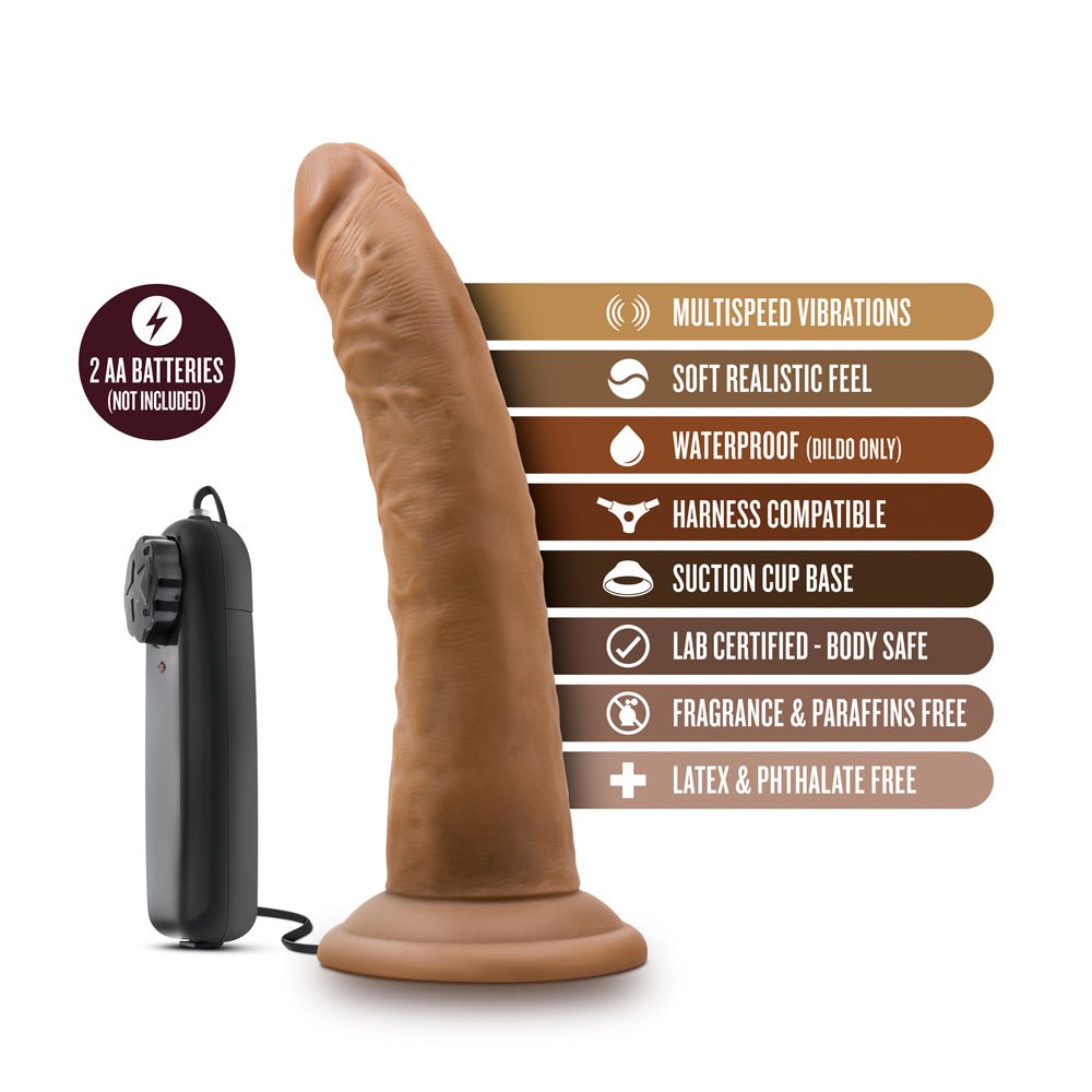 Dr. Skin Dr. Dave Realistic 7 in. Vibrating Dildo Tan - Image 8