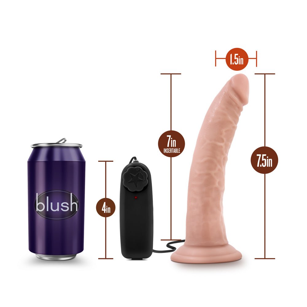 Dr. Skin Dr. Dave Realistic 7 in. Vibrating Dildo Beige - Image 7