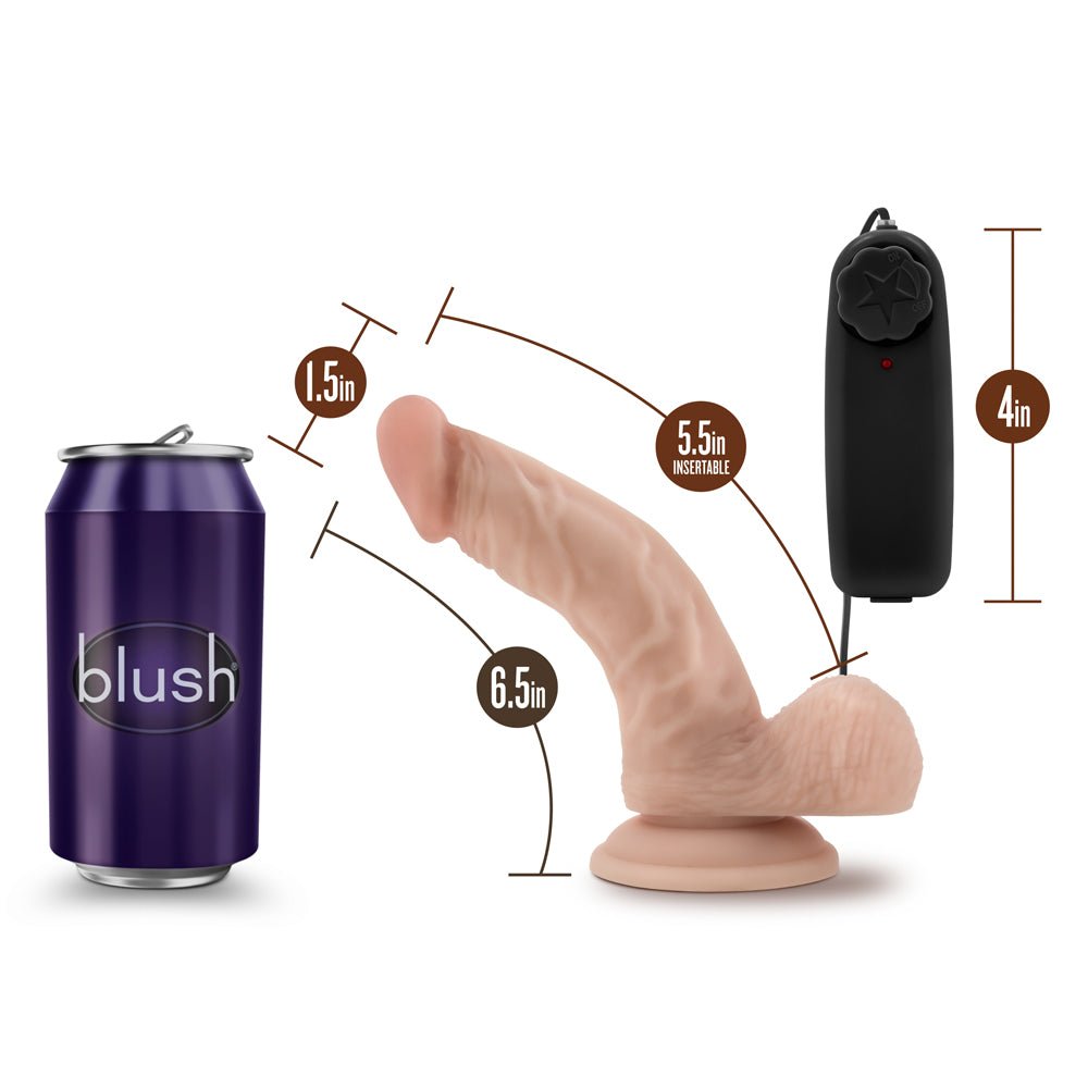 Dr. Skin Dr. Ken Realistic 6.5 in. Vibrating Dildo with Balls Beige - Image 7