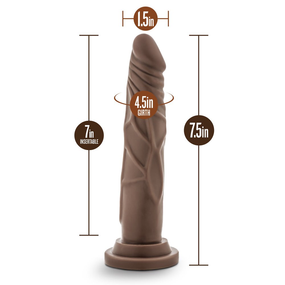 Dr. Skin Basic 7.5 Realistic 7.5 in. Dildo Brown - Image 7