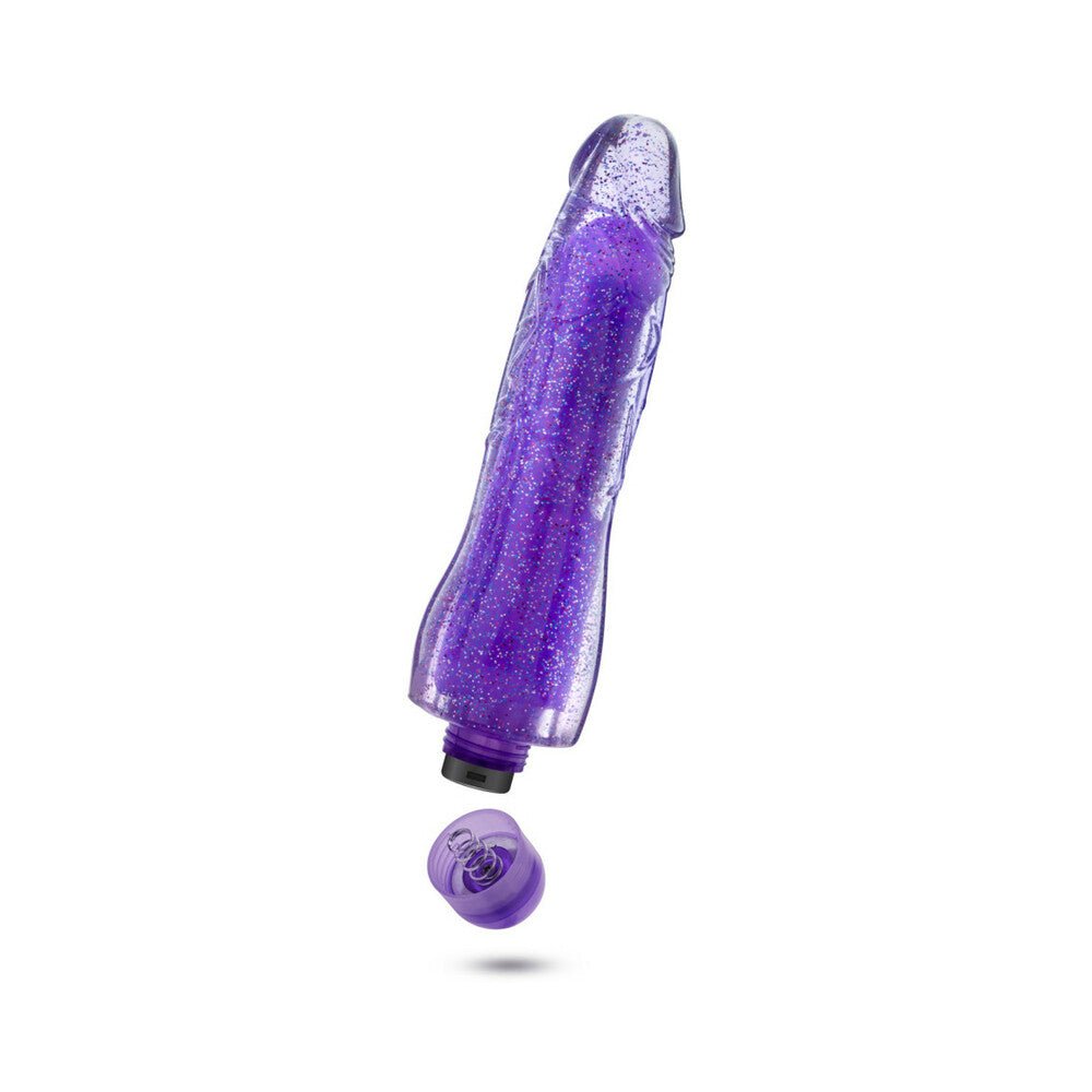 Glow Dicks Molly Color Changing 8 in. Vibrating Dildo Glitter Purple - Image 8