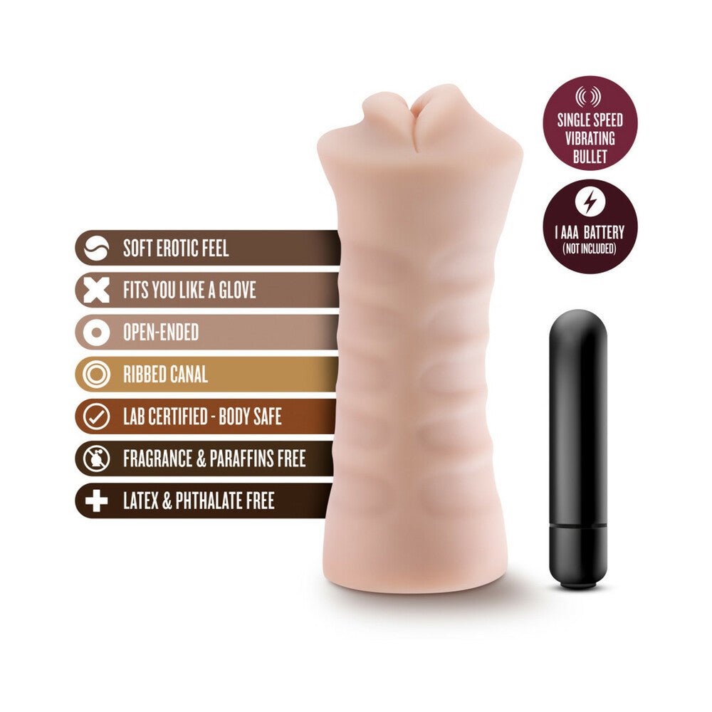 M for Men Skye Oral Stroker with Bullet Vibrator Beige - Image 6