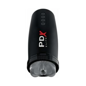 Alternative view of PDX Elite Motobator 2 Rechargeable Thrusting Vibrating Masturbator Clear/Black