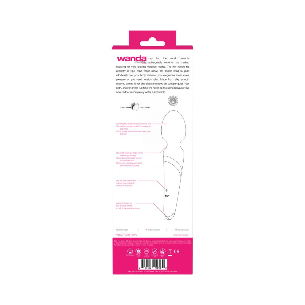 VeDO Wanda Rechargeable Wand Vibe - Foxy Pink - Image 8