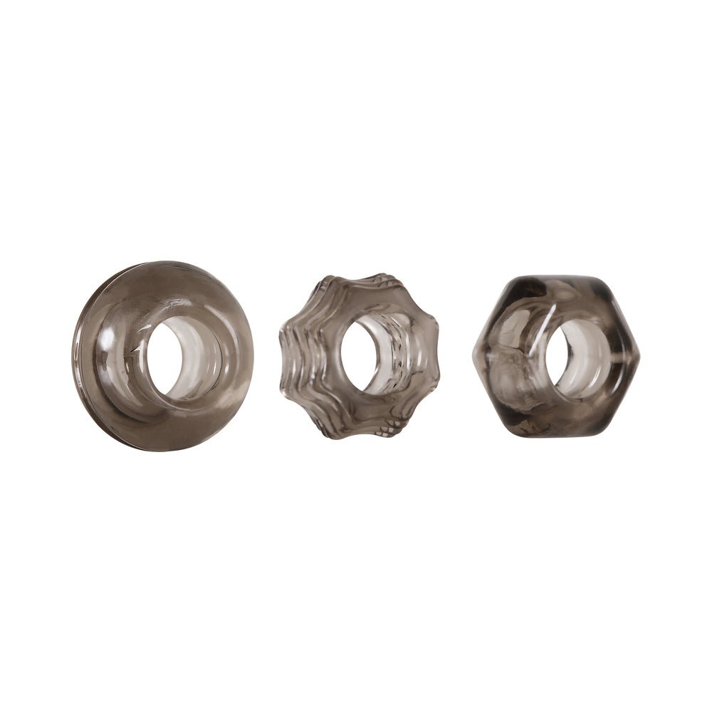 Zero Tolerance Triple Thick 3-Piece Cockring Set Smoke - Image 3