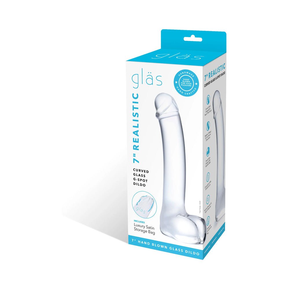 Glas 7 in. Realistic Curved Glass G-Spot Dildo - Image 8