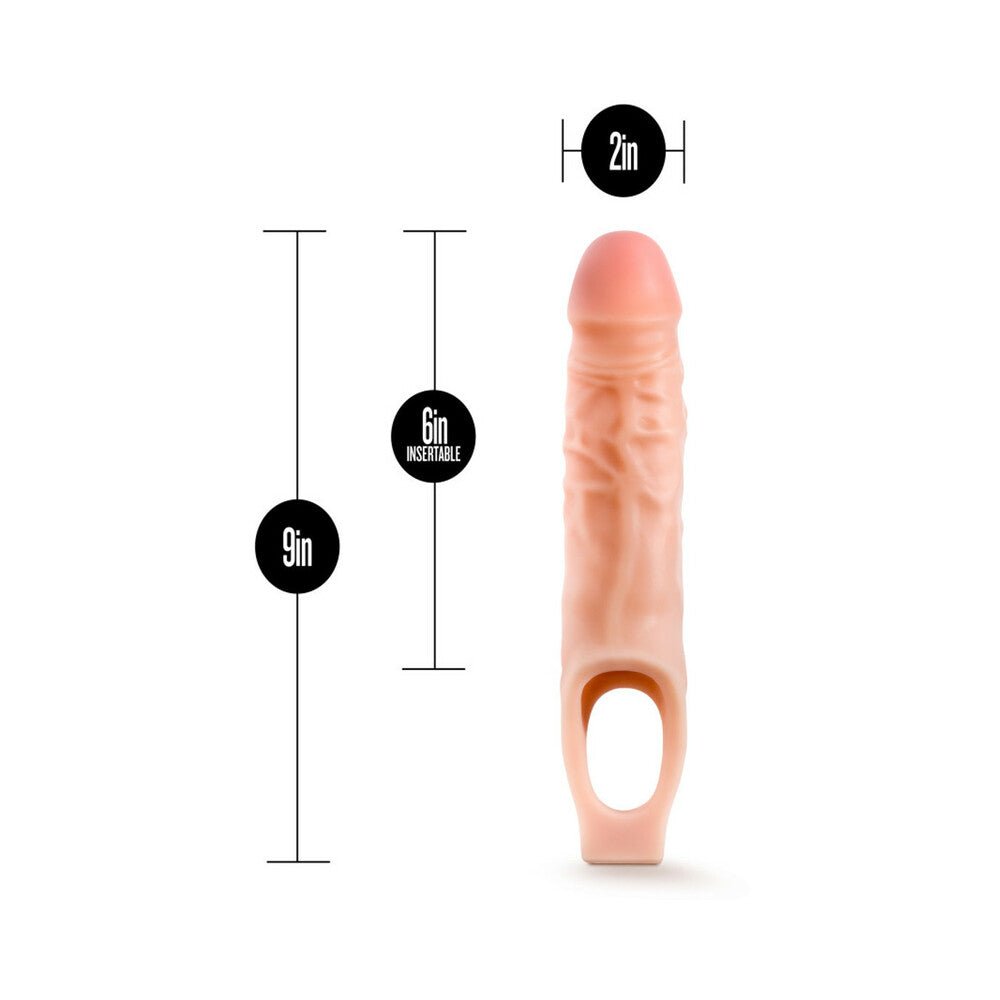 Performance 9 in. Cock Sheath Penis Extender Sling Beige - Image 3