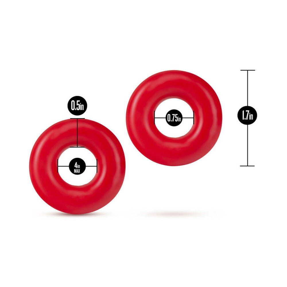 Stay Hard Donut Rings Oversized Cockring 2-Pack Red - Image 5