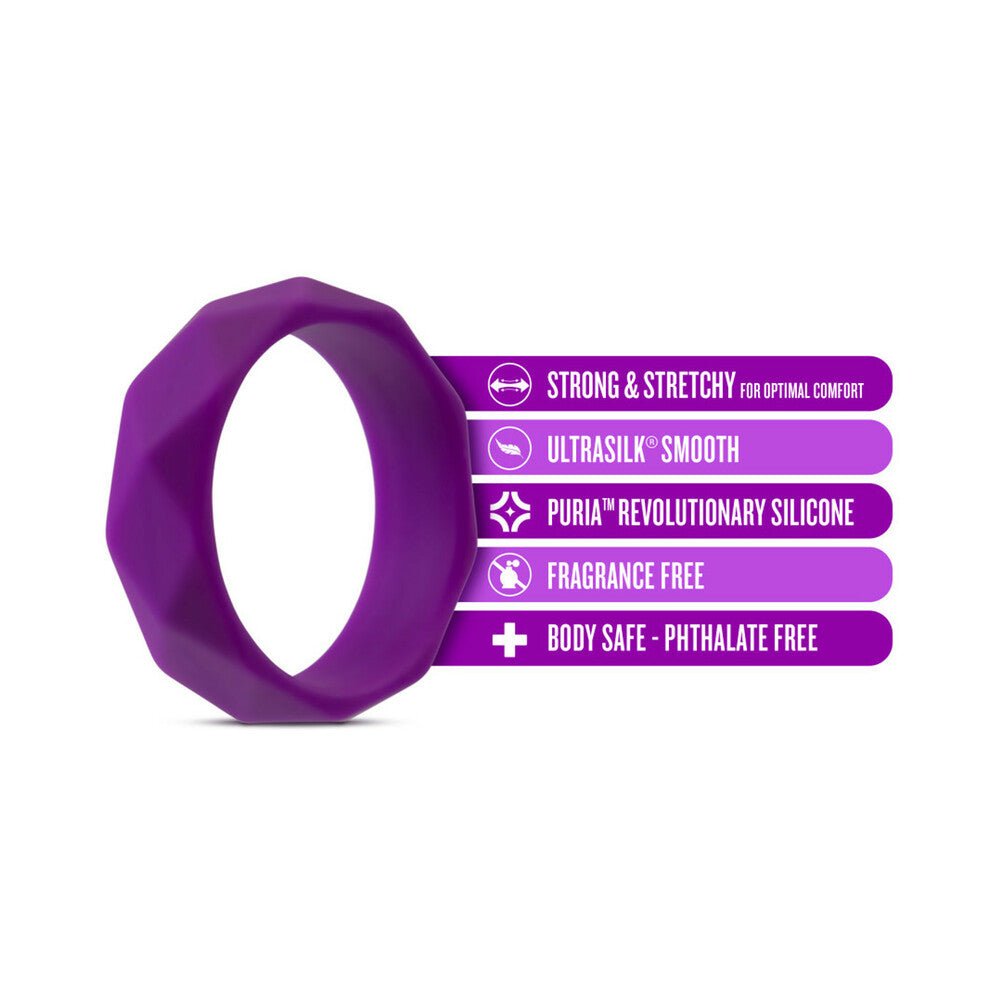 Wellness Geo Silicone Cockring Purple - Image 5