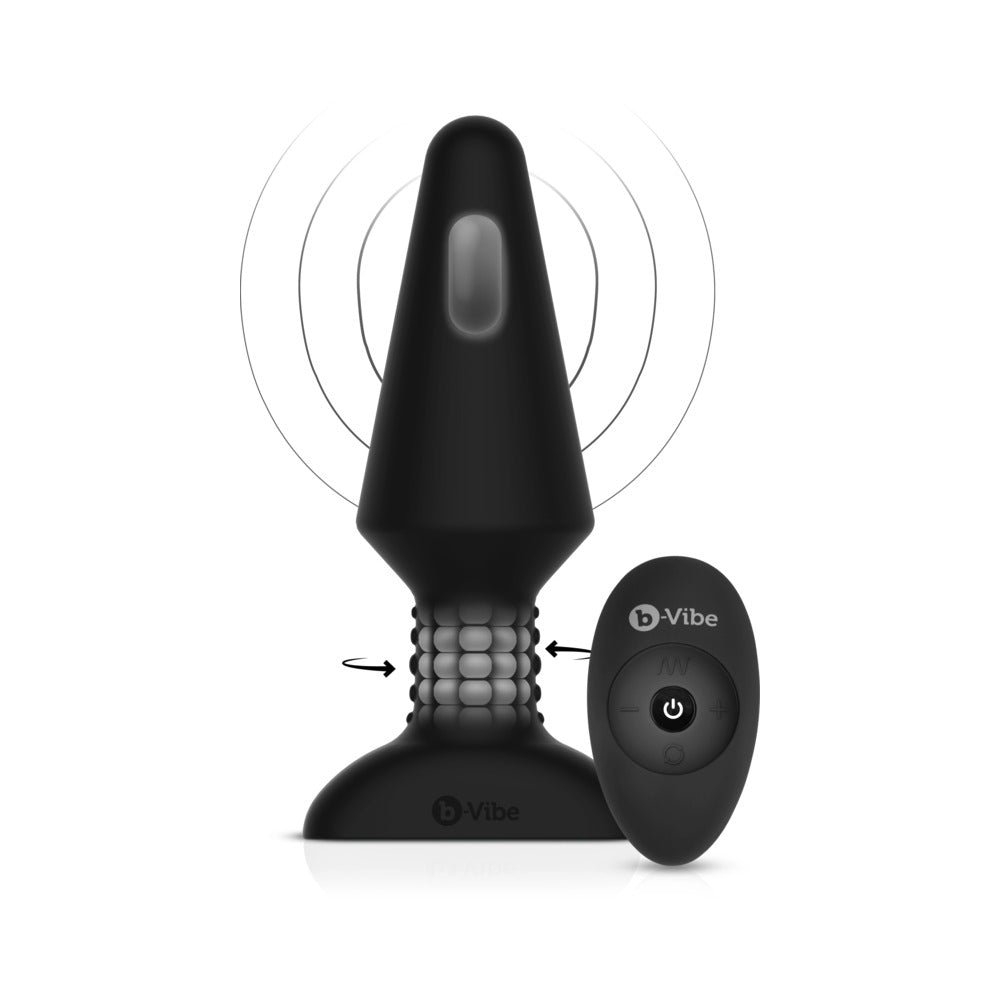 b-Vibe Rimming XL Rotating and Vibrating Remote Control Plug Black - Image 8
