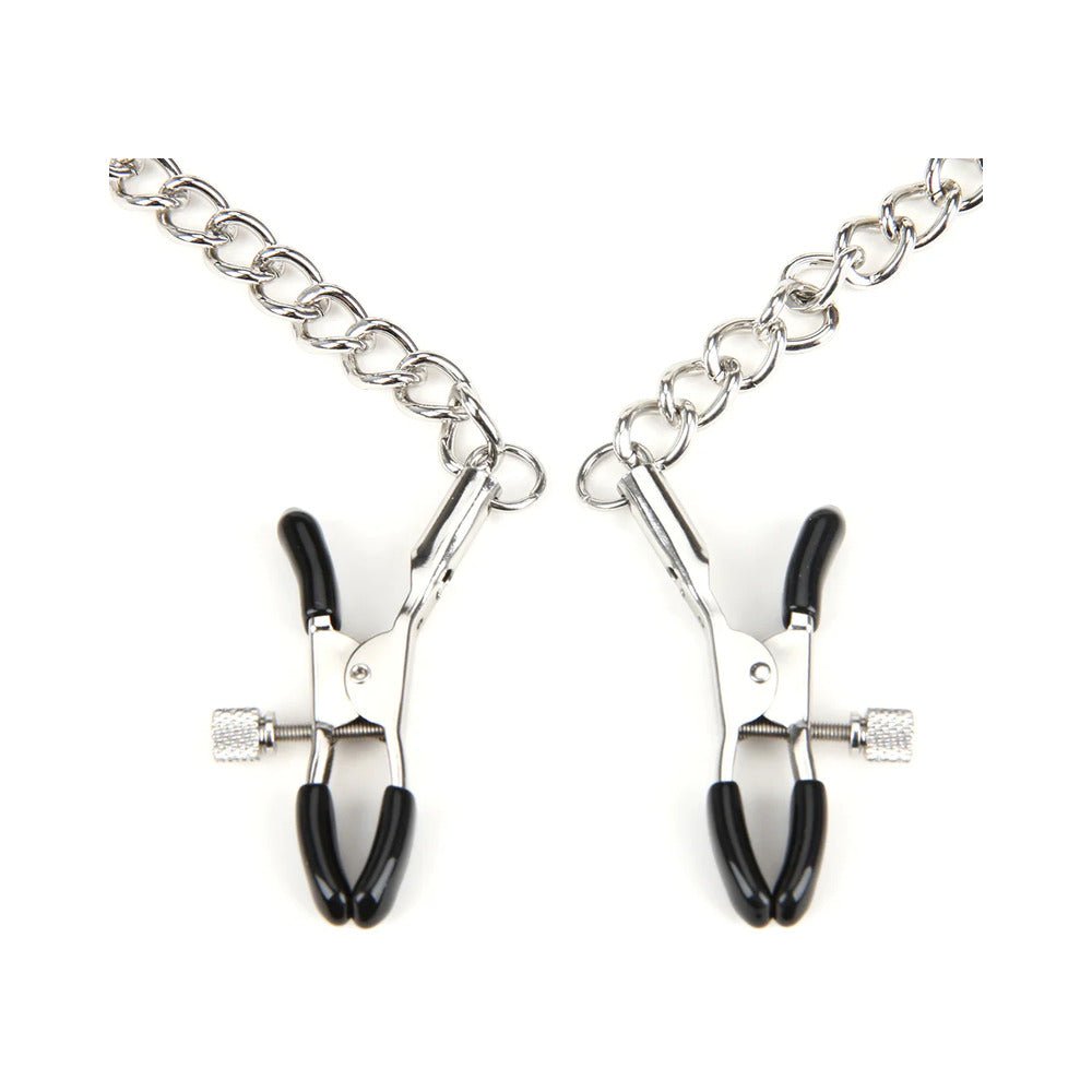 Lux Fetish Breathable Ball Gag with Adjustable Pressure Nipple Clamps - Image 3