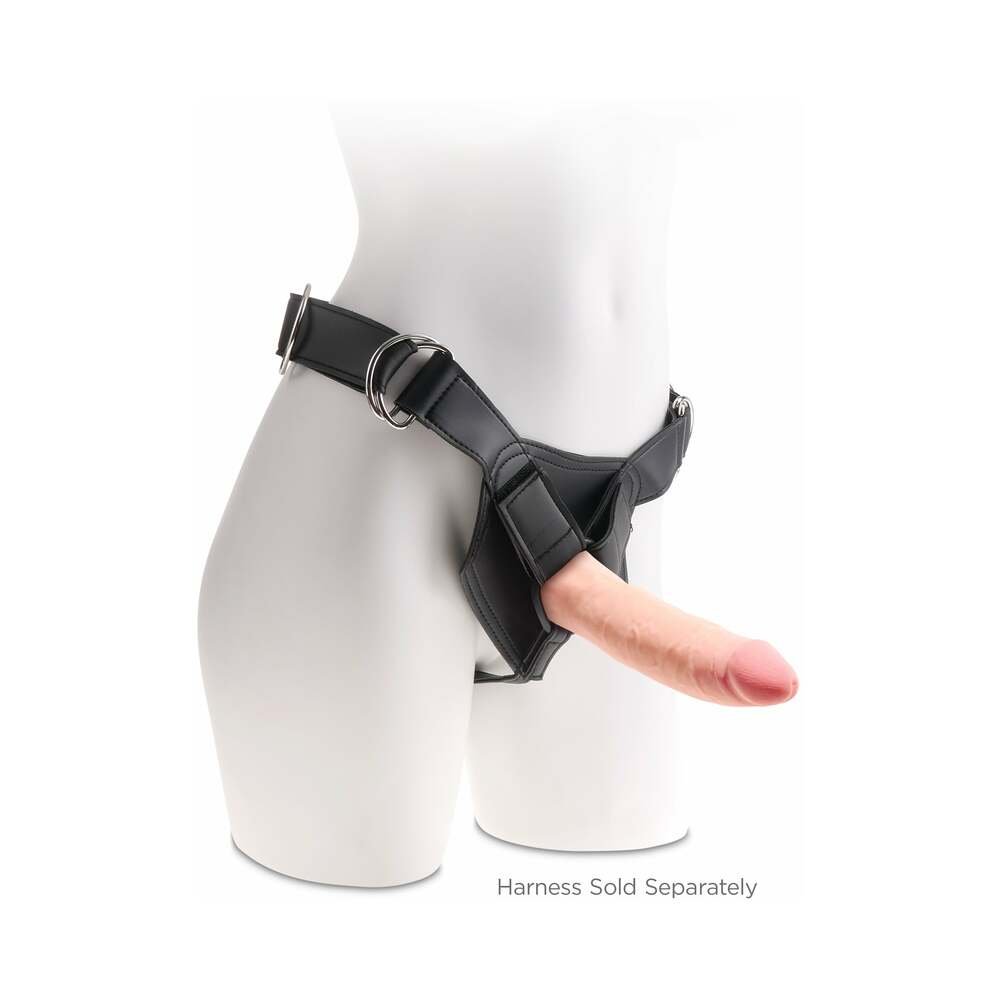 King Cock Plus 8 in. Triple Density Cock Realistic Dildo With Suction Cup Beige - Image 4