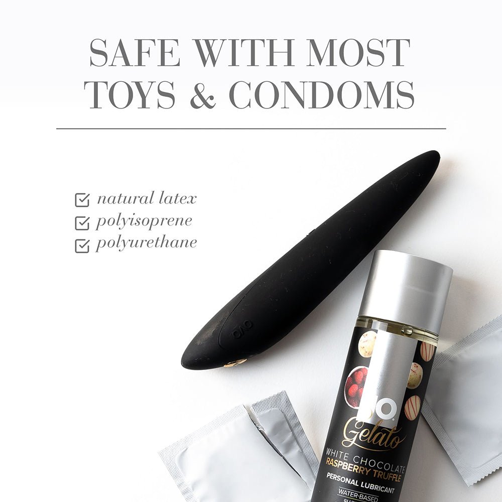 JO Gelato White Chocolate Rasberry Truffle Water-Based Lubricant 4 oz. - Image 3