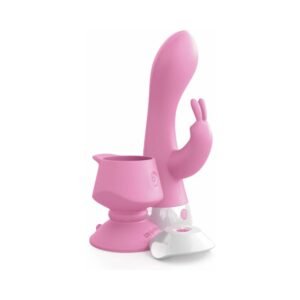 Alternative view of 3Some Wall Banger Rabbit Vibrator With Suction Cup Pink