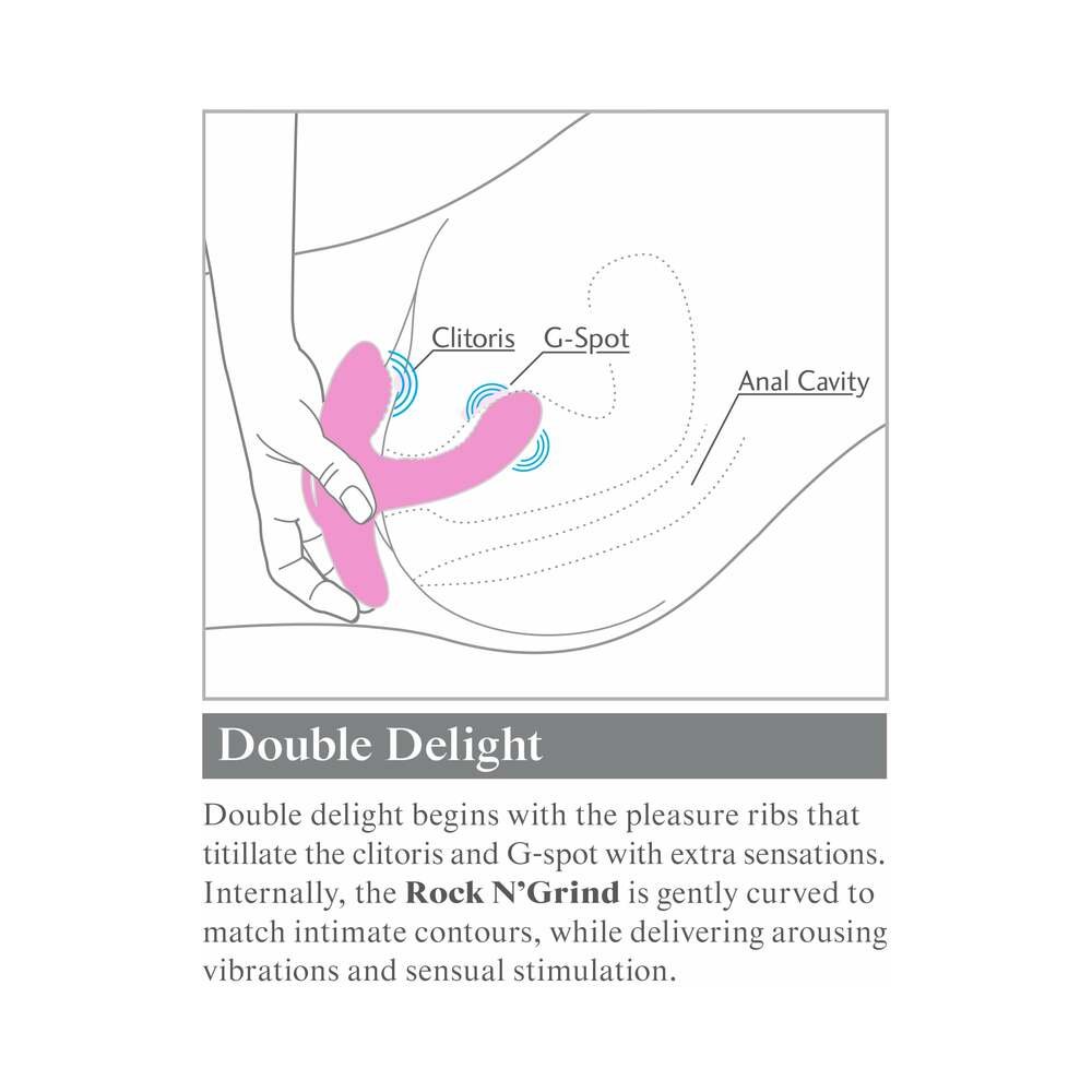 3Some Rock n'' Grind Dual Stimulation Silicone Vibrator Pink - Image 10