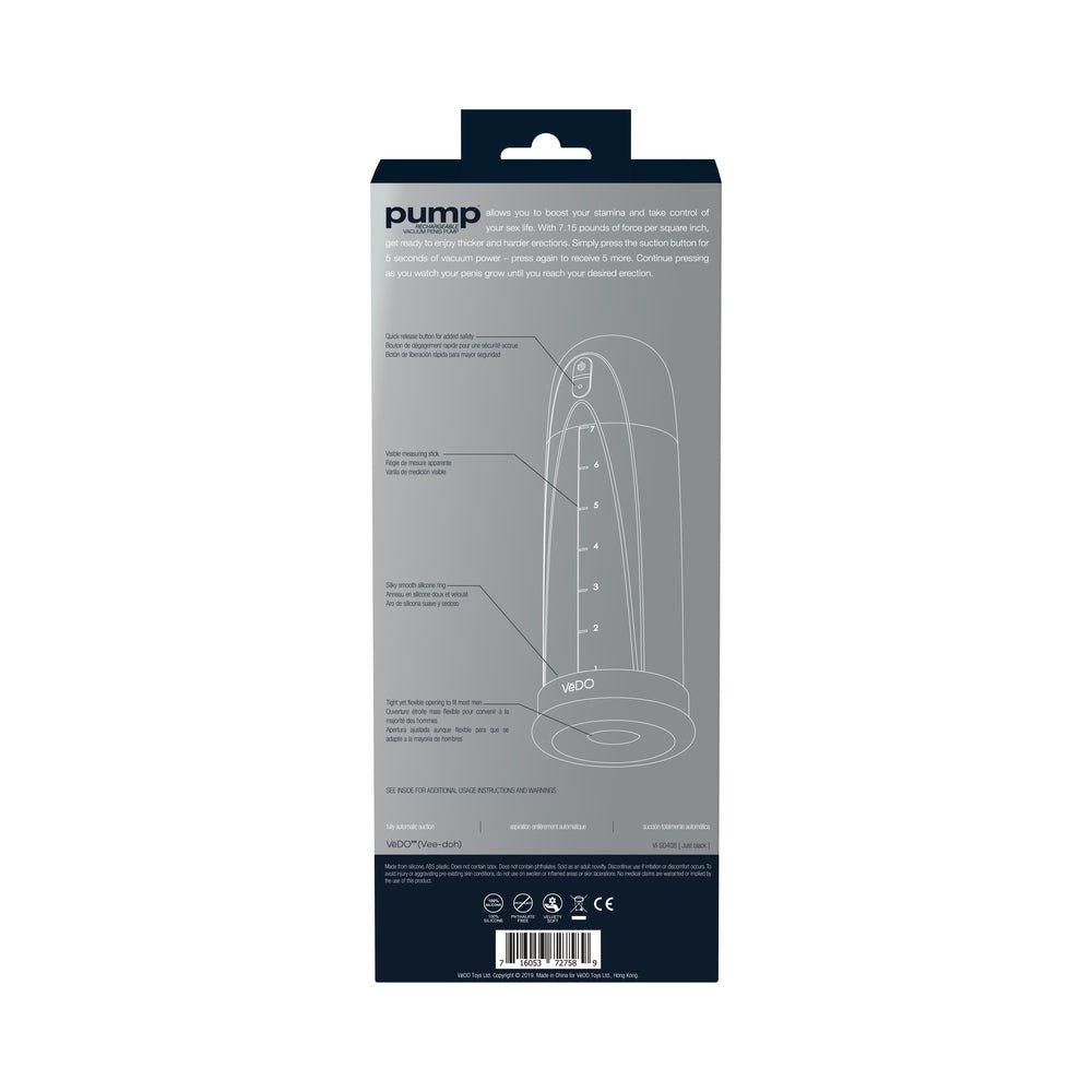 Pump Rechargeable Vacuum Penis Pump Black - Image 8