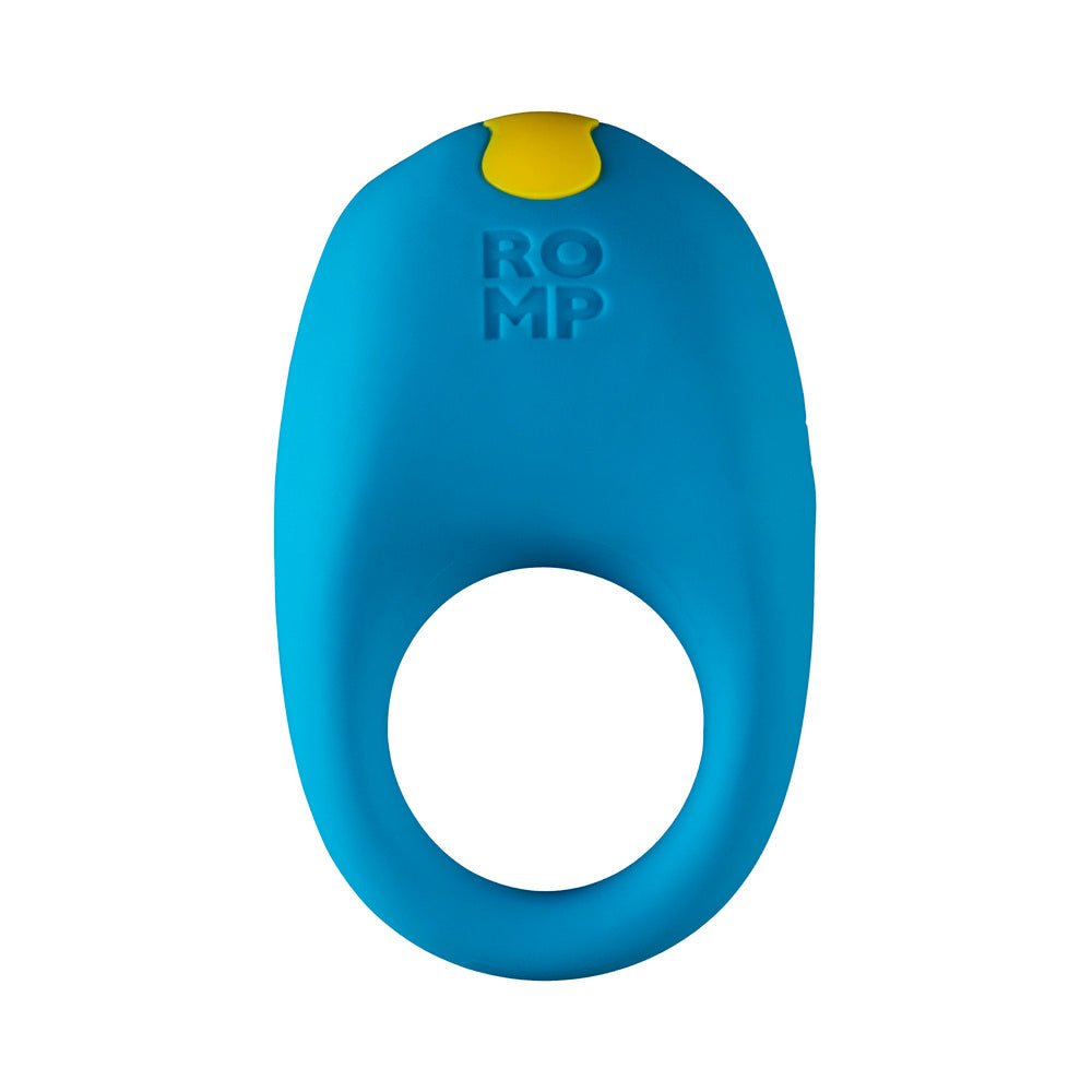 ROMP Juke Rechargeable Silicone Vibrating Penis Ring Light Blue - Image 2