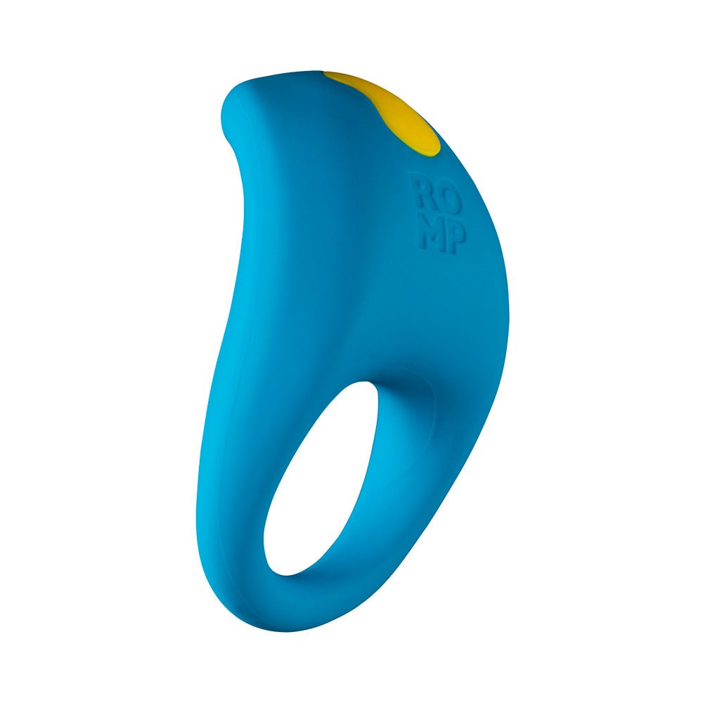 ROMP Juke Rechargeable Silicone Vibrating Penis Ring Light Blue - Image 4