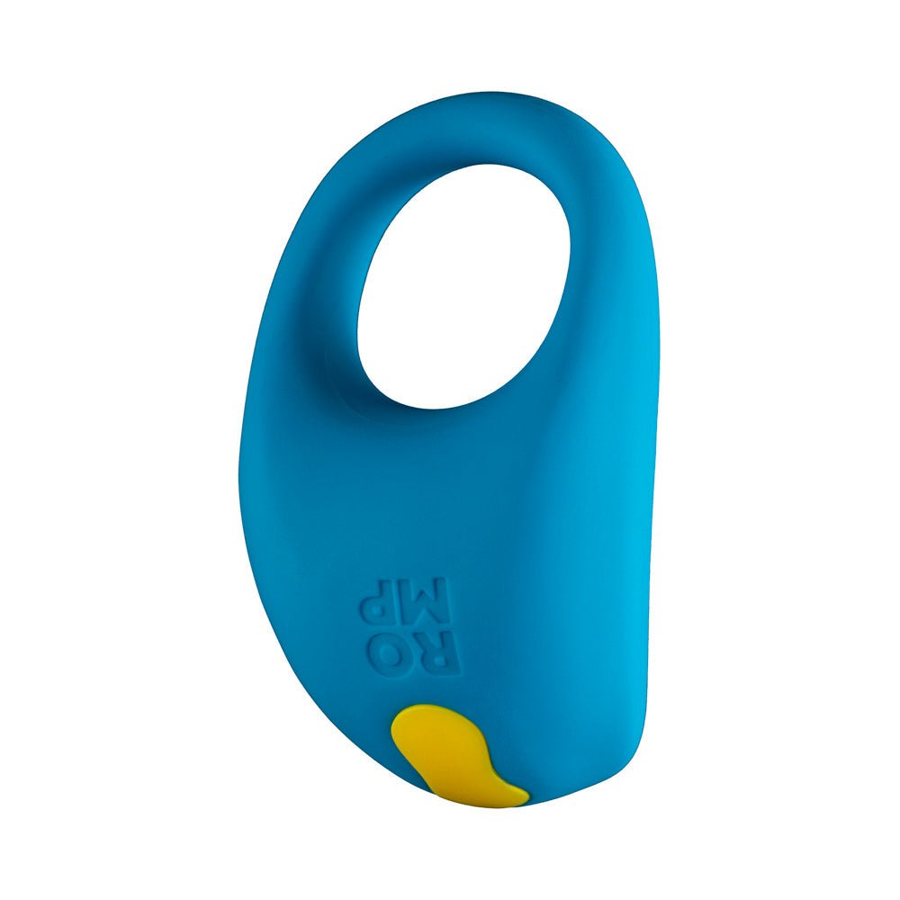 ROMP Juke Rechargeable Silicone Vibrating Penis Ring Light Blue - Image 6
