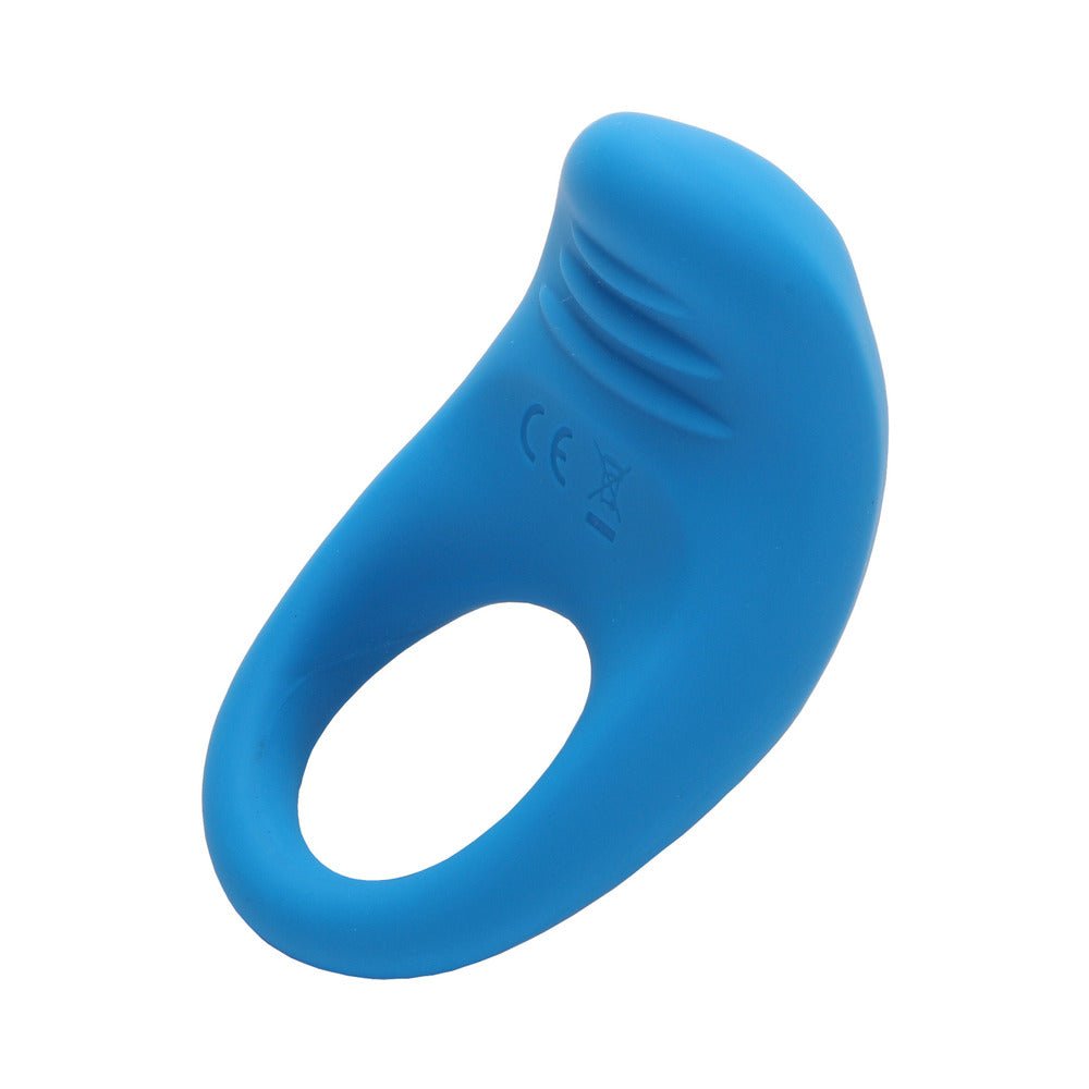 ROMP Juke Rechargeable Silicone Vibrating Penis Ring Light Blue - Image 9