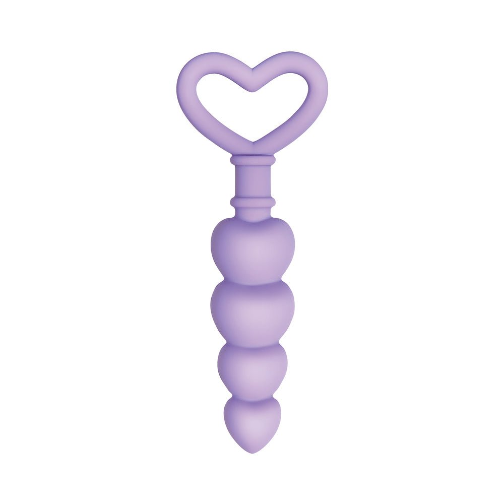 Evolved Sweet Treat Heart-Shaped Beaded Silicone Anal Plug Light Purple - Image 2