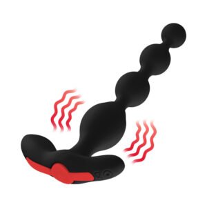 Alternative view of Forto Vibrating Anal Beads Rechargeable Silicone Plug Black