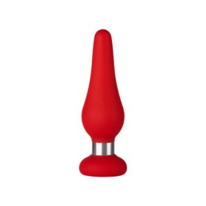 Alternative view of Forto F-21 Tear Drop Silicone Anal Plug Small Red