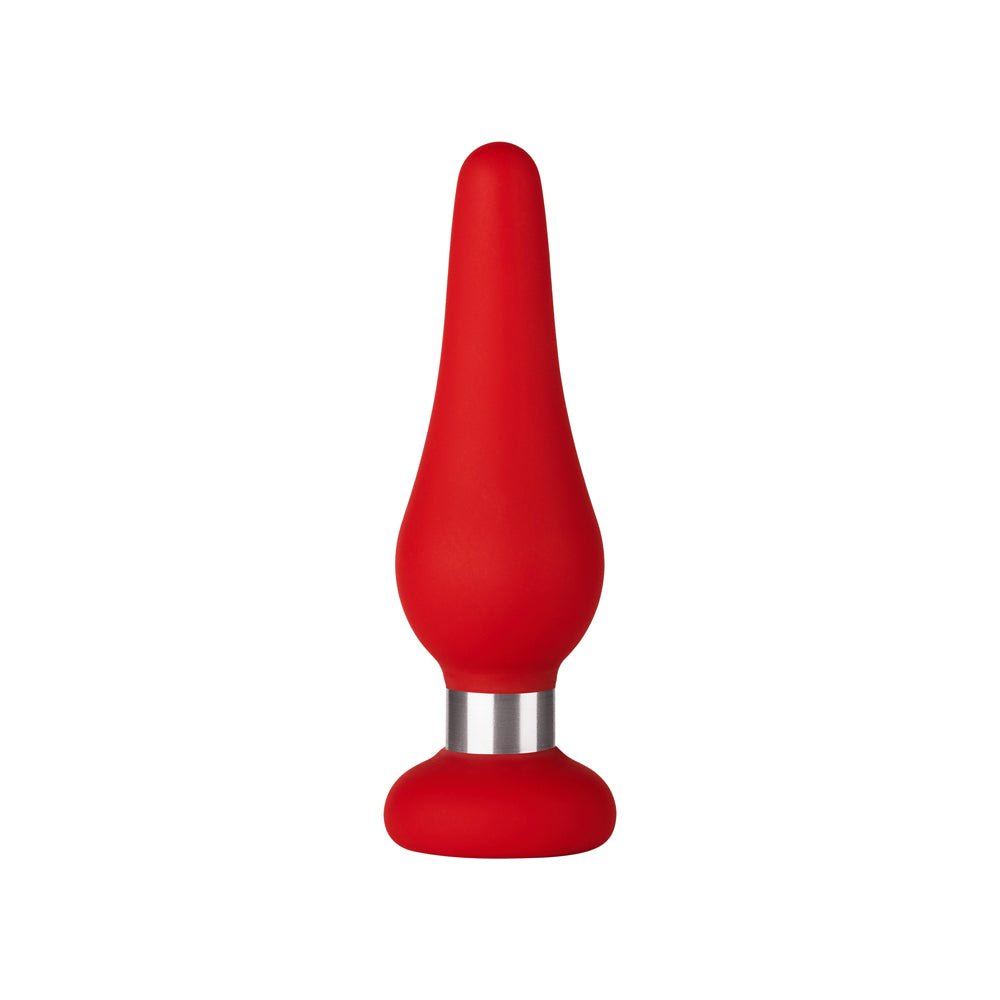 Forto F-21 Tear Drop Silicone Anal Plug Small Red - Image 2