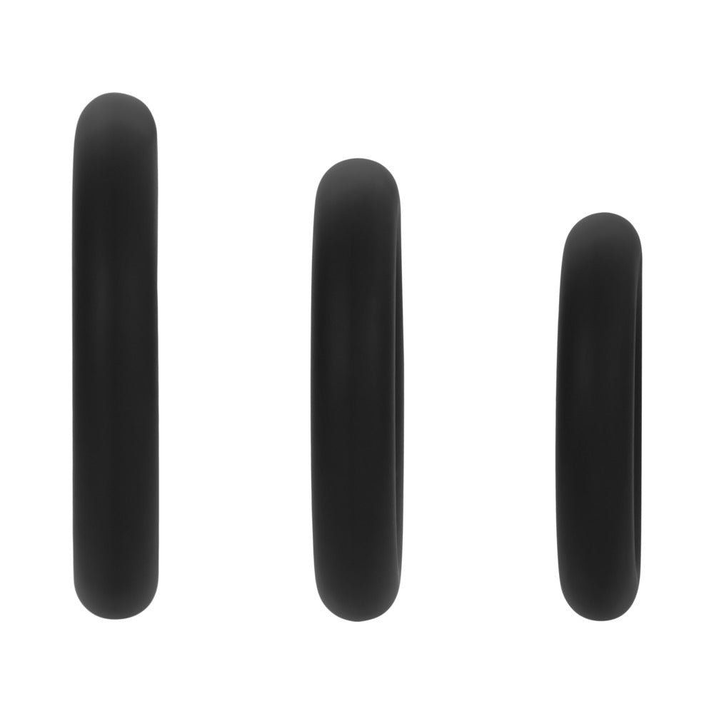 Forto F-61 3-Piece Silicone Cockring Set Black - Image 4