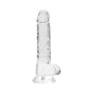 Alternative view of RealRock Crystal Clear Realistic 7 in. Dildo With Balls and Suction Cup Clear
