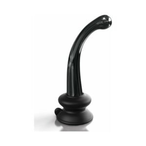 Alternative view of Icicles No. 87 Curved Glass G-Spot Massager With Suction Cup Black